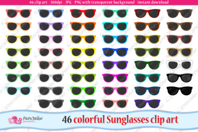 Colorful Sunglasses clipart