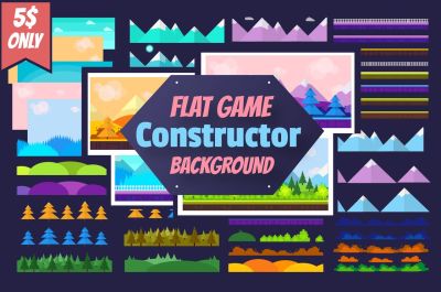 Flat Game Constructor +6 Backgrounds