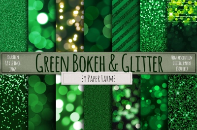 Green bokeh and glitter