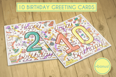Birthday greeting cards collection