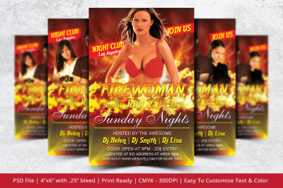 Firewoman Party Flyer