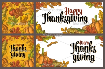 Seamless pattern and poster Thanksgiving day