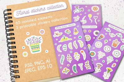 Floral stickers collection