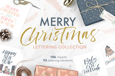 Christmas lettering collection.