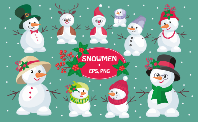 Snowmen. Christmas clip arts