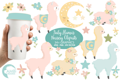 Baby Llama Nursery clipart, graphics, illustrations AMB-2266