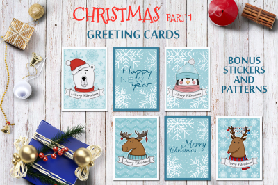 Vector set of Christmas cards