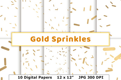 Gold Sprinkles Digital Paper Pack, Gold Confetti, Gold Digital Paper, Sprinkles Pattern, New Year's Eve, Baby Sprinkles