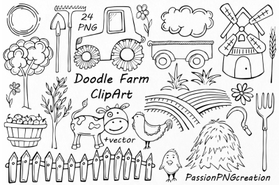 Doodle Farm Clipart