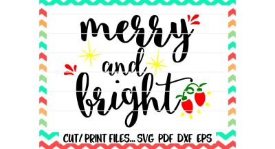 Merry and Bright Print/ Cut Files for Silhouette Cameo, Cricut & More.