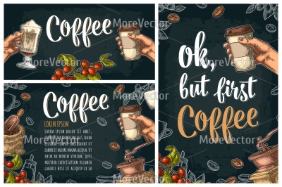 Posters with coffee 