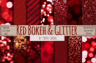 Red bokeh and glitter 