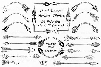 Hand Drawn Arrows Clipart