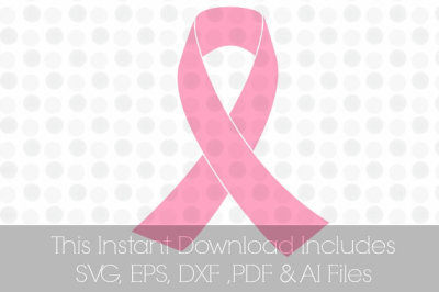 Breast Cancer Pink Ribbon Svg, Vinyl cutting file for use in Silhouette Cameo Designer Edition & Cricut Design Space,