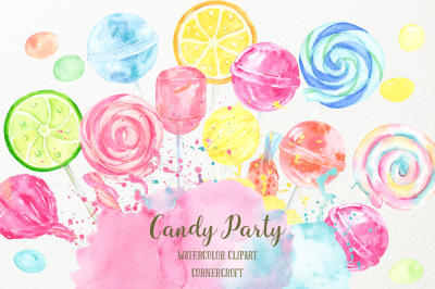 Watercolor Candy Party