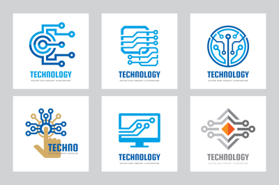 Computer Technology Vector Logo Set