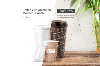 Coffee Cup Animated Mockups Bundle