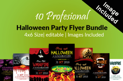 10 Halloween Flyers Bundle