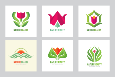 Flower Nature Beauty Logo Set