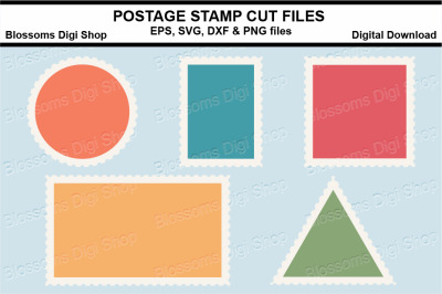 Postage Stamps cut files, SVG, DXP, EPS and PNG files