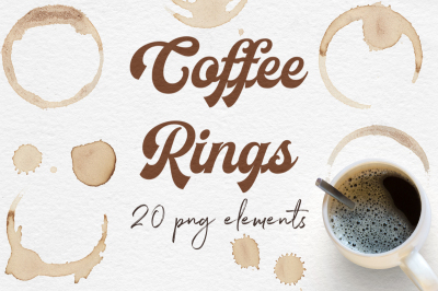 Coffee Rings Clipart, Coffee Stains