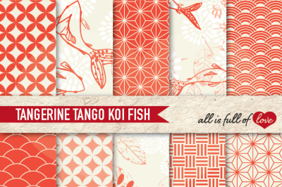 Tangerine Tango Patterns Koi Fish Background Kit
