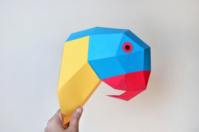 DIY Macaw Parrot Trophy - 3d papercraft