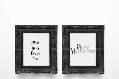 2 black frame mockup halloween 8x10 set of two frames