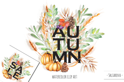 "Autumn". Sale, banner, poster, card.