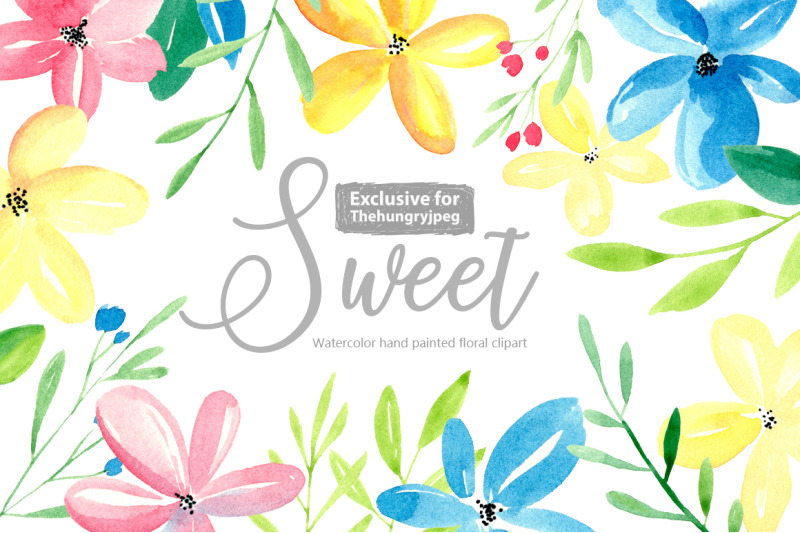 sweet-watercolor-floral-clipart-for-1-only-flowers-leaves-branches