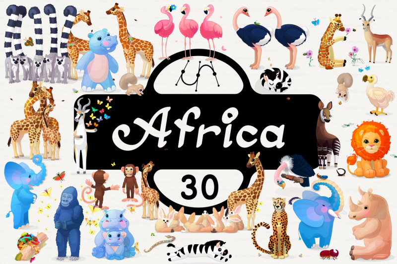 vector-set-animals-of-africa