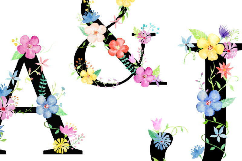 watercolor-floral-alphabet-black