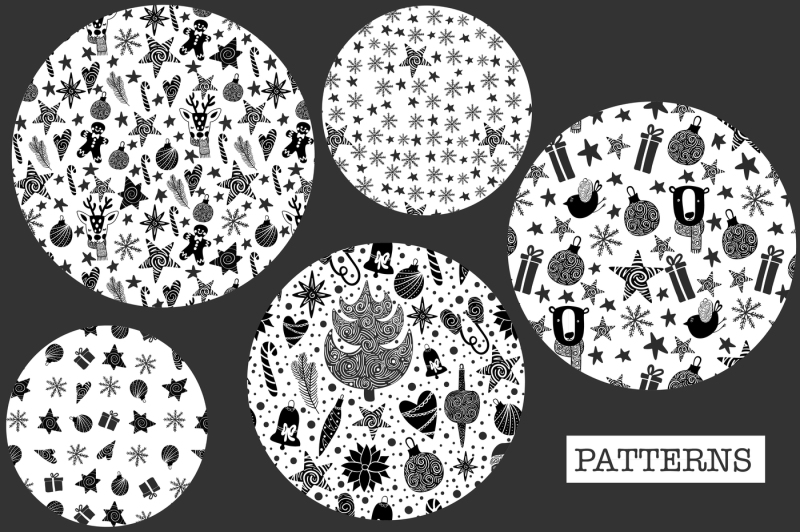 black-and-white-christmas-clip-art-and-lettering-set