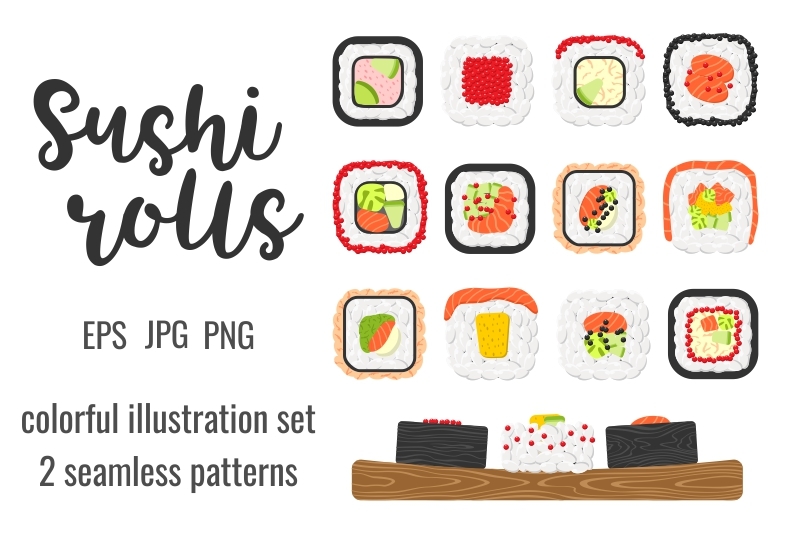 set-and-seamless-patterns-of-yummy-sushi-rolls