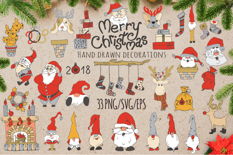 merry-christmas-nbsp-hand-drawn-decorations-set