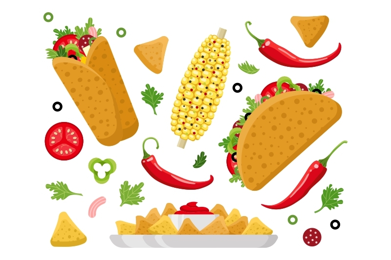 mexican-food-set-and-seamless-patterns