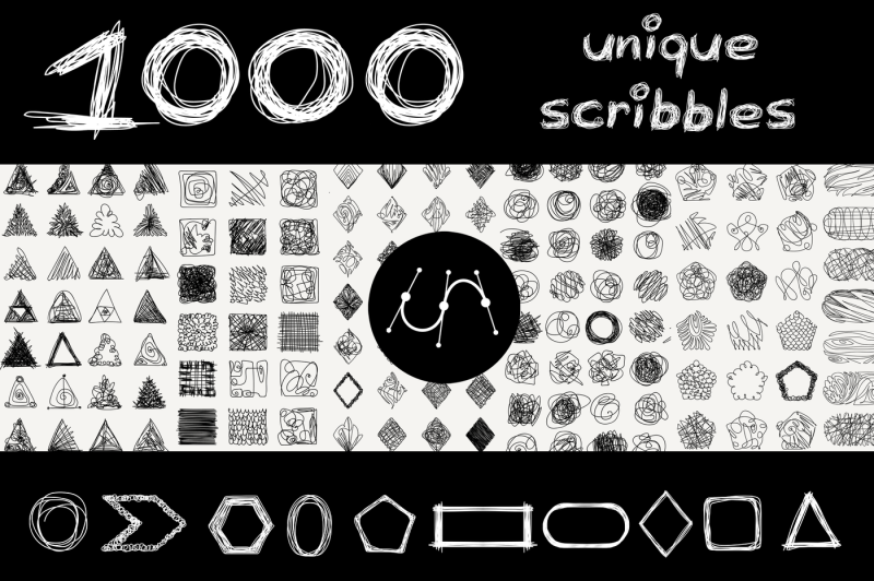 vector-1000-geometric-scribbles