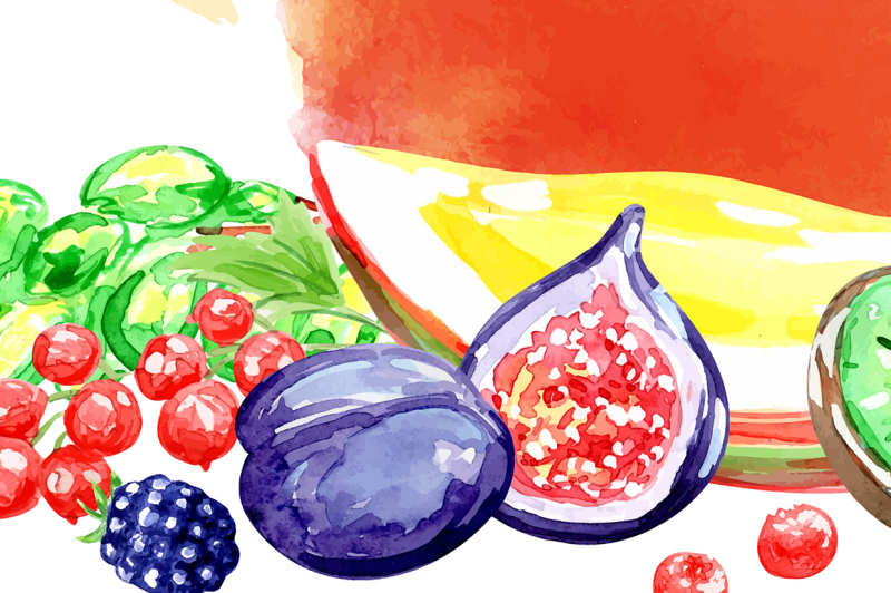 watercolor-berries-and-fruits