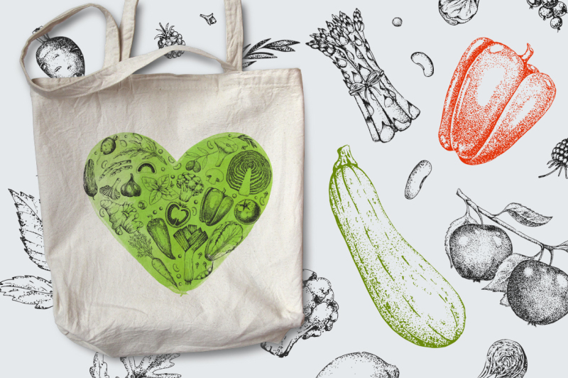 hand-drawn-vegetables-and-fruit