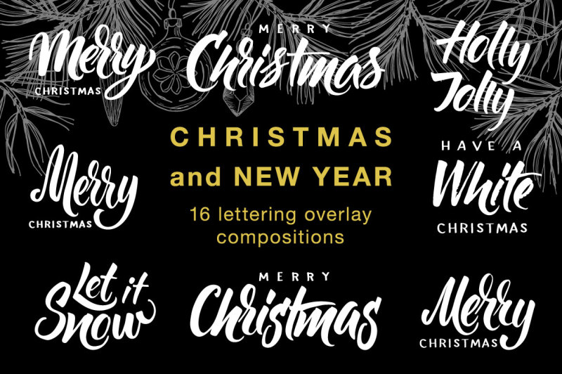 christmas-and-new-year-letterings-set
