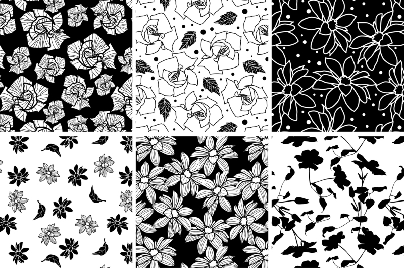 black-and-white-plants