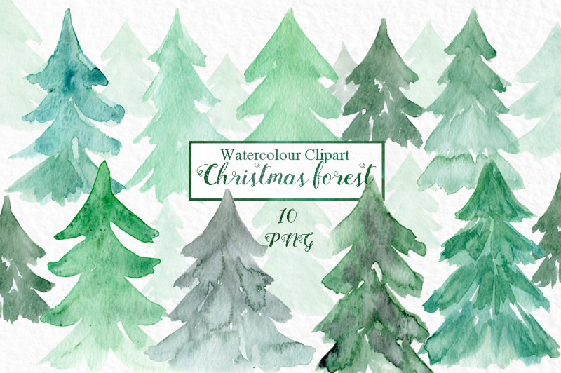 watercolour-christmas-trees-watercolour-clip-art