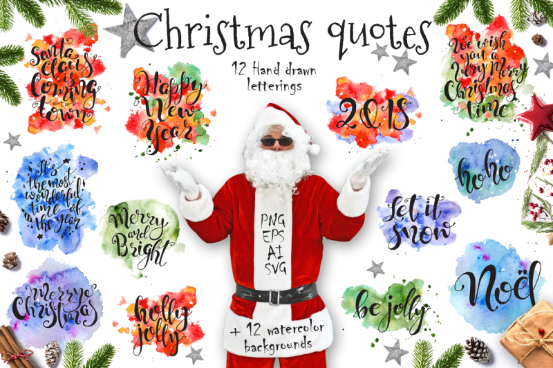 christmas-quotes-hand-deawing-lettering-set