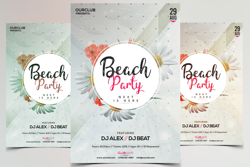beach-party-minimal-psd-flyer-template