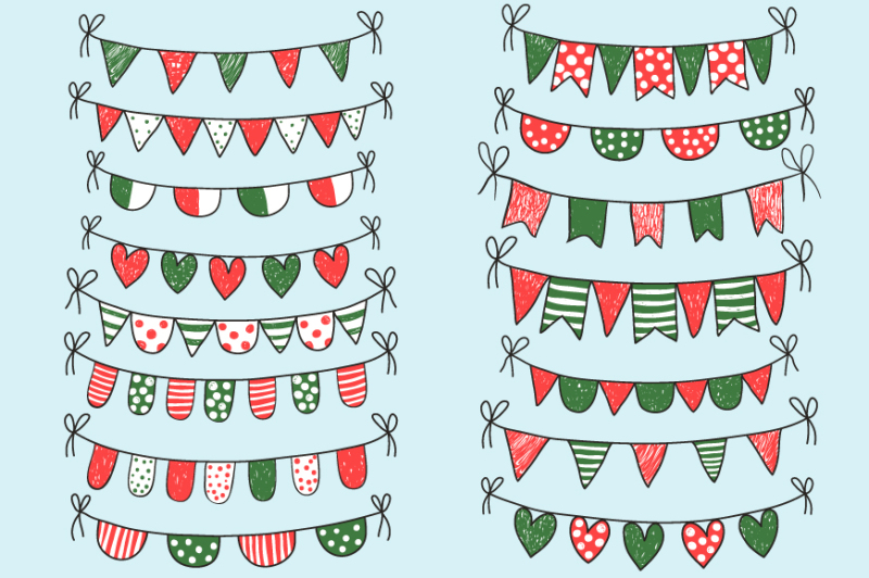 christmas-bunting-clipart-red-green-white-doodle-buntings-clip-art-holiday-winter