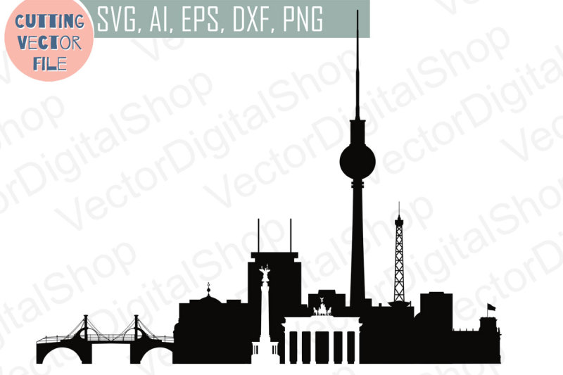 berlin-vector-skyline-svg-dxf