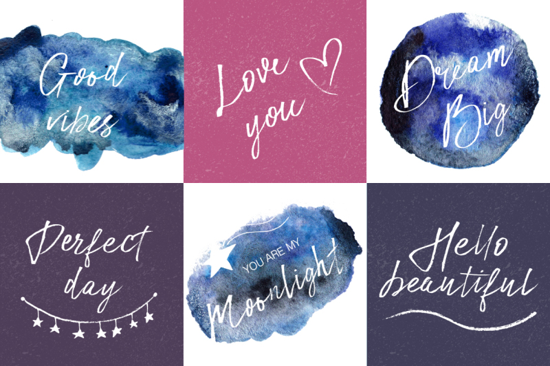 star-dust-font-and-watercolor-textures
