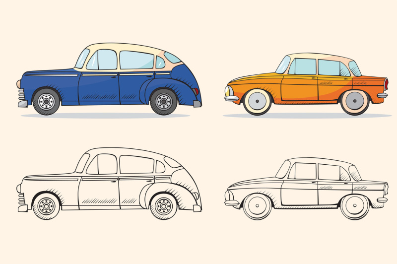 retro-cars-set