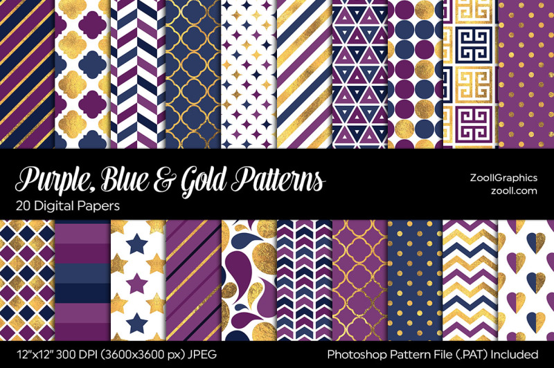 purple-blue-and-gold-digital-papers
