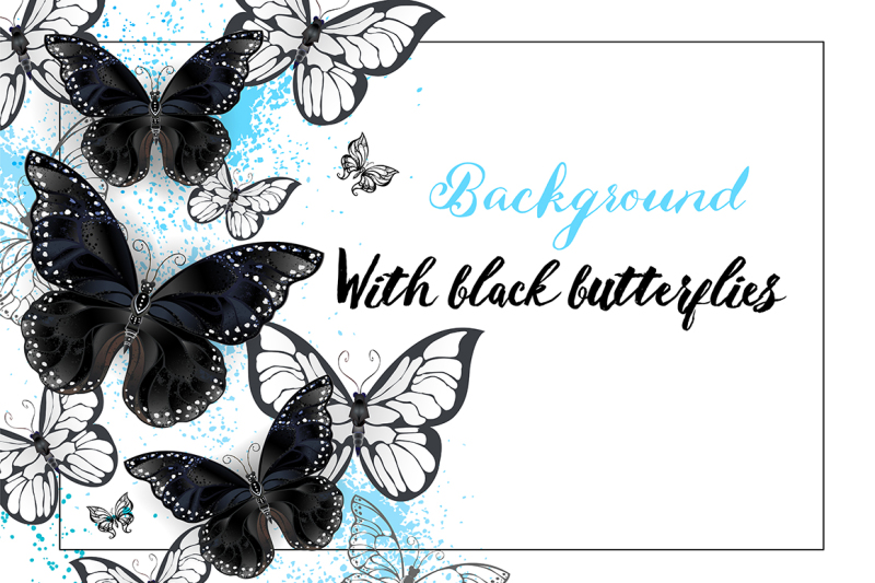 background-with-black-butterflies
